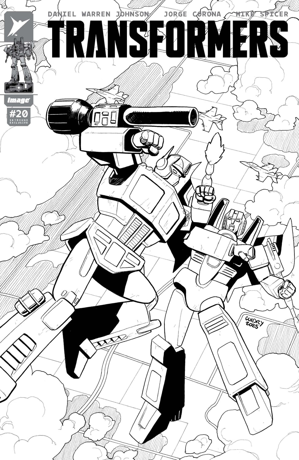 Transformers #20 - Gavin Guidry B&W Trade Dress Variant