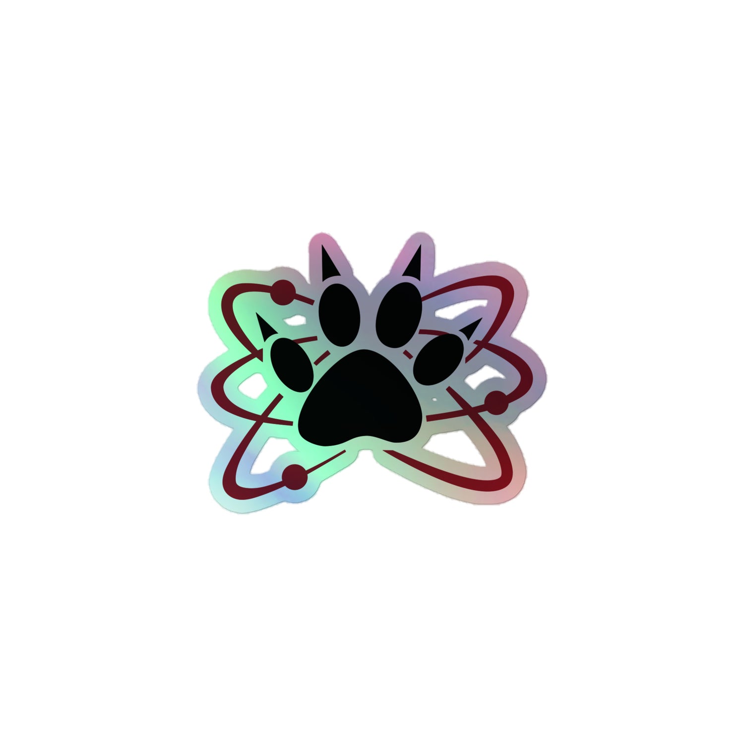 Science Dog Atomic Paw Holographic sticker