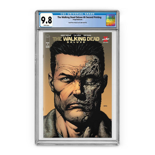 The Walking Dead Deluxe #6 Second Printing Color with Gold Foil Logo - CGC 9.8