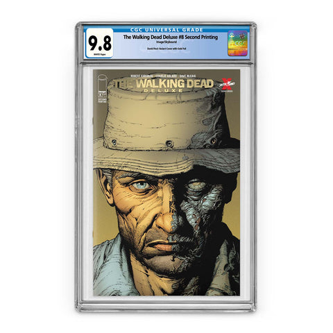 The Walking Dead Deluxe #8 Second Printing Color with Gold Foil Logo - CGC 9.8