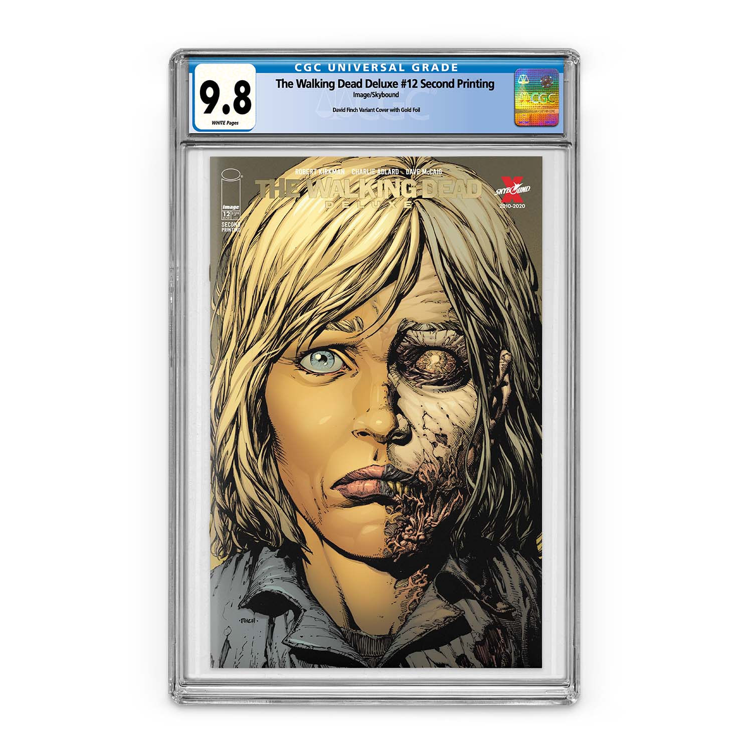 The Walking Dead Deluxe #12 Second Printing Color Gold Foil Logo - CGC 9.8